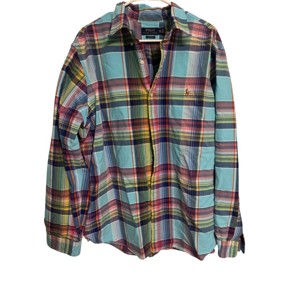 Polo Ralph Lauren Classic Fit Plaid Button-Down Shirt – Men’s XXL – 100% Cotton
